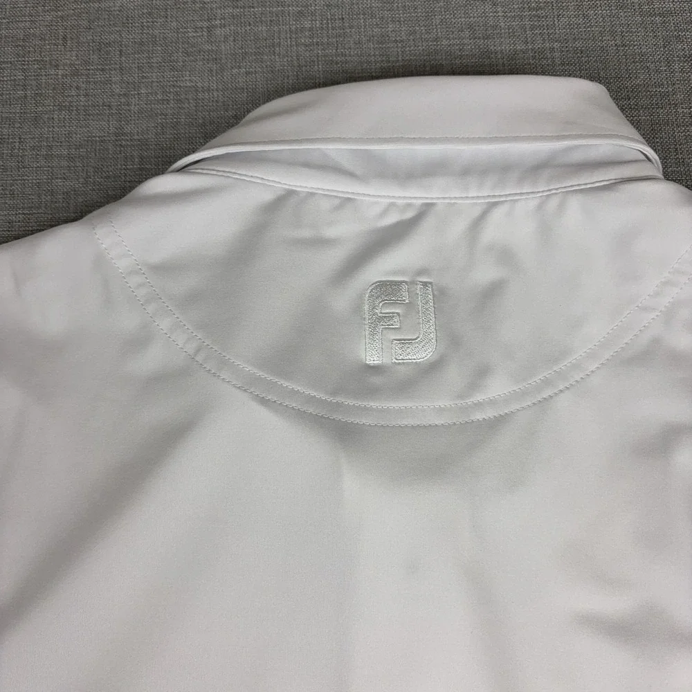 FootJoy Golf Polo Shirt Mens L White ArchKey Solutions Stretch Short Sleeve